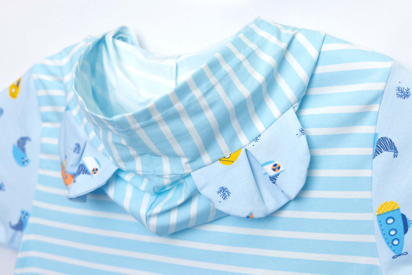 ABDL Onesie - Blue Stripe & Ships