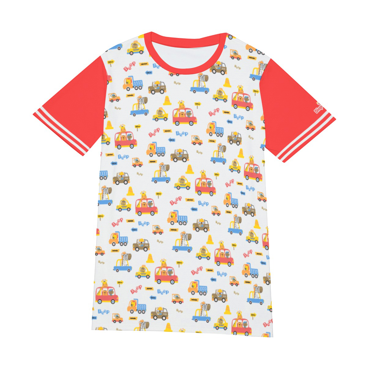 Adult Baby Play Shirt - Red Animal