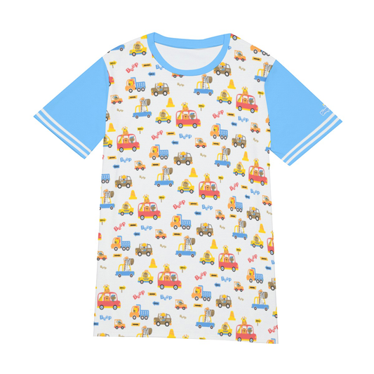Adult Baby Play Shirt - Blue Animal