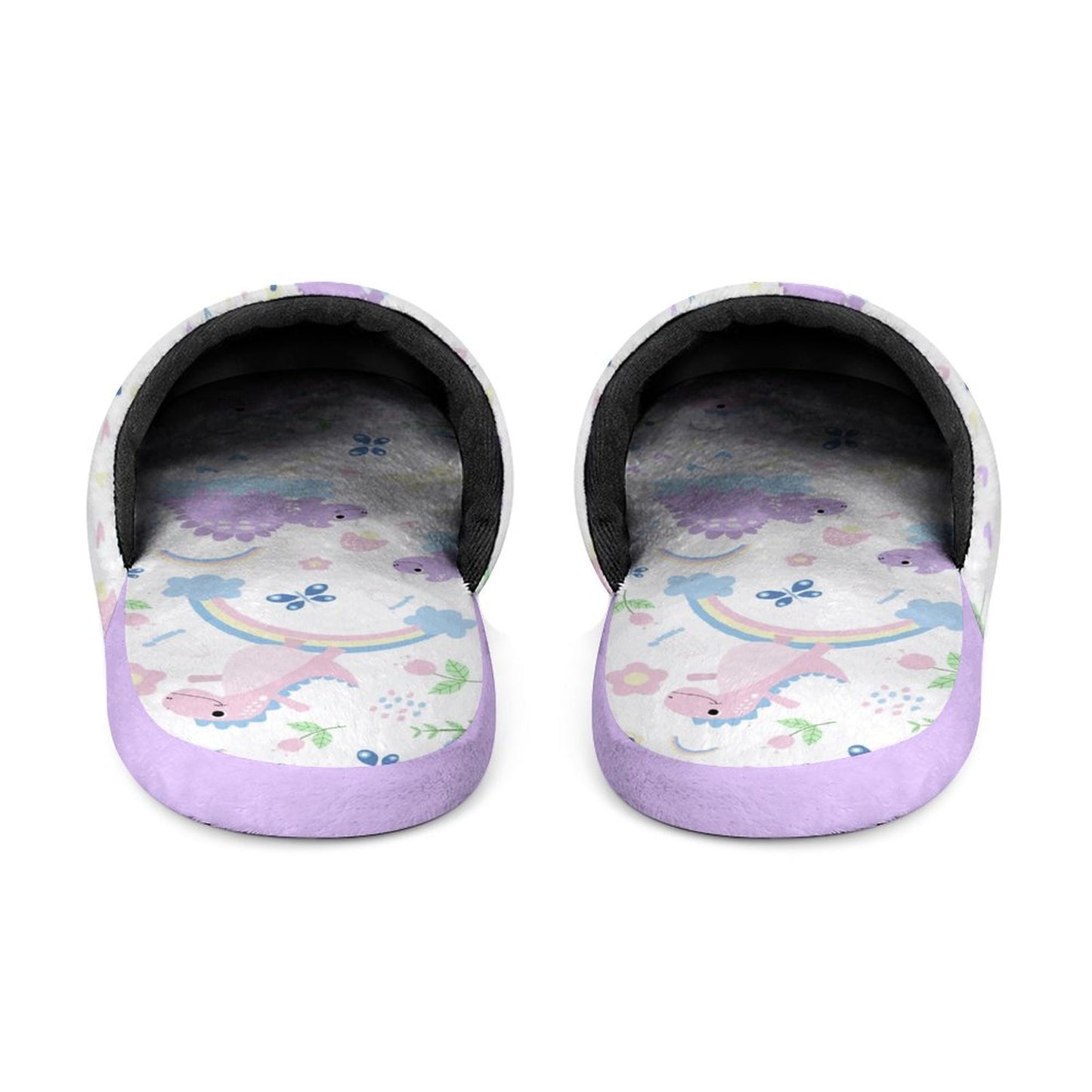 Men Size Extra Warm Slippers - Purple Dino