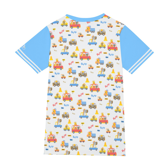 Adult Baby Play Shirt - Blue Animal