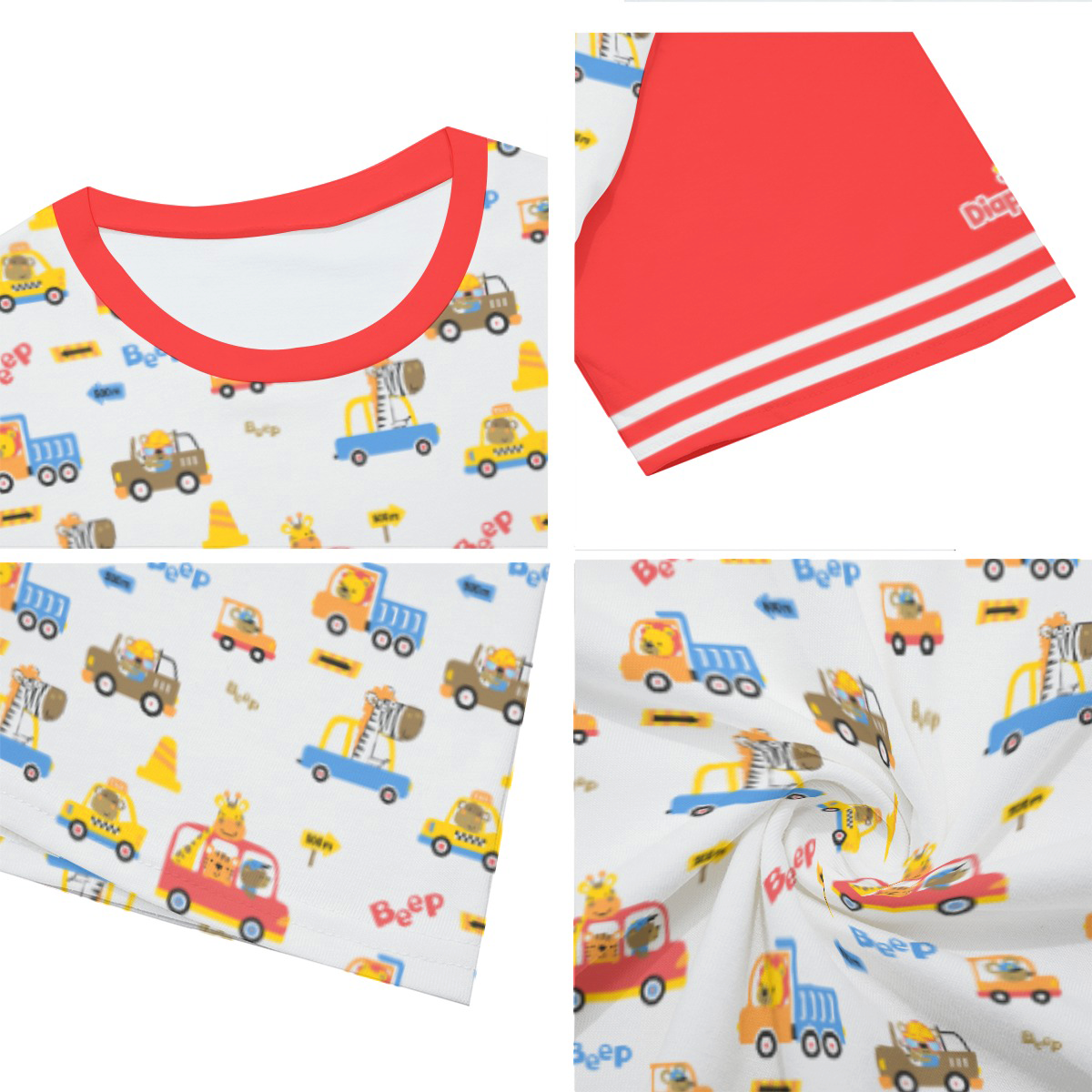 Adult Baby Play Shirt - Red Animal