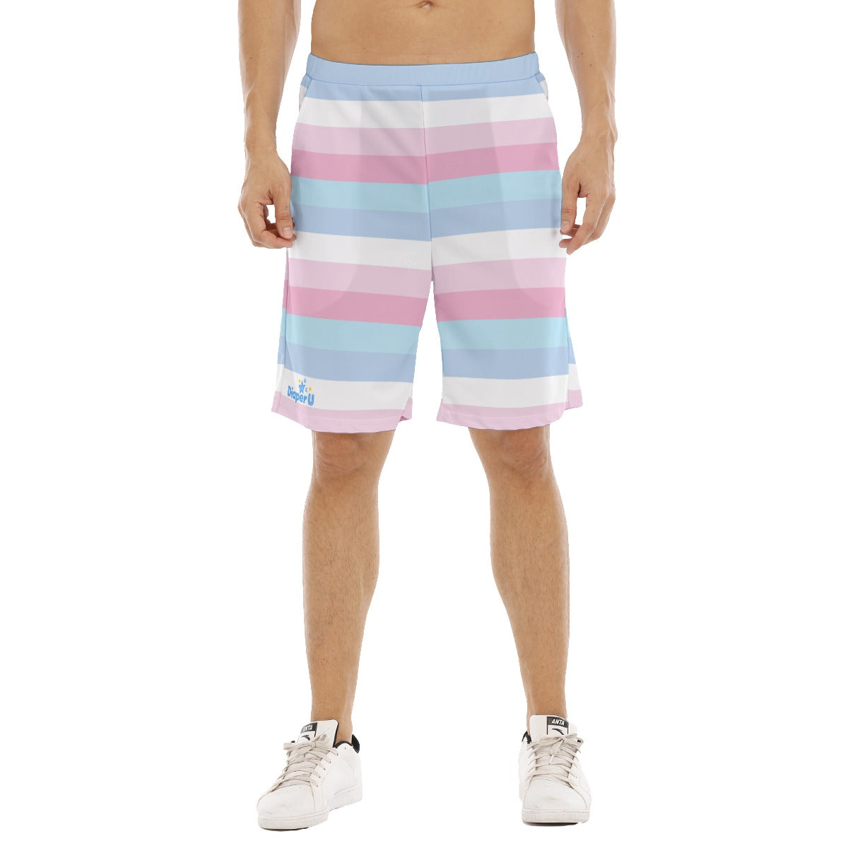 Adult Baby Play Shorts - Baby Pink & Blue