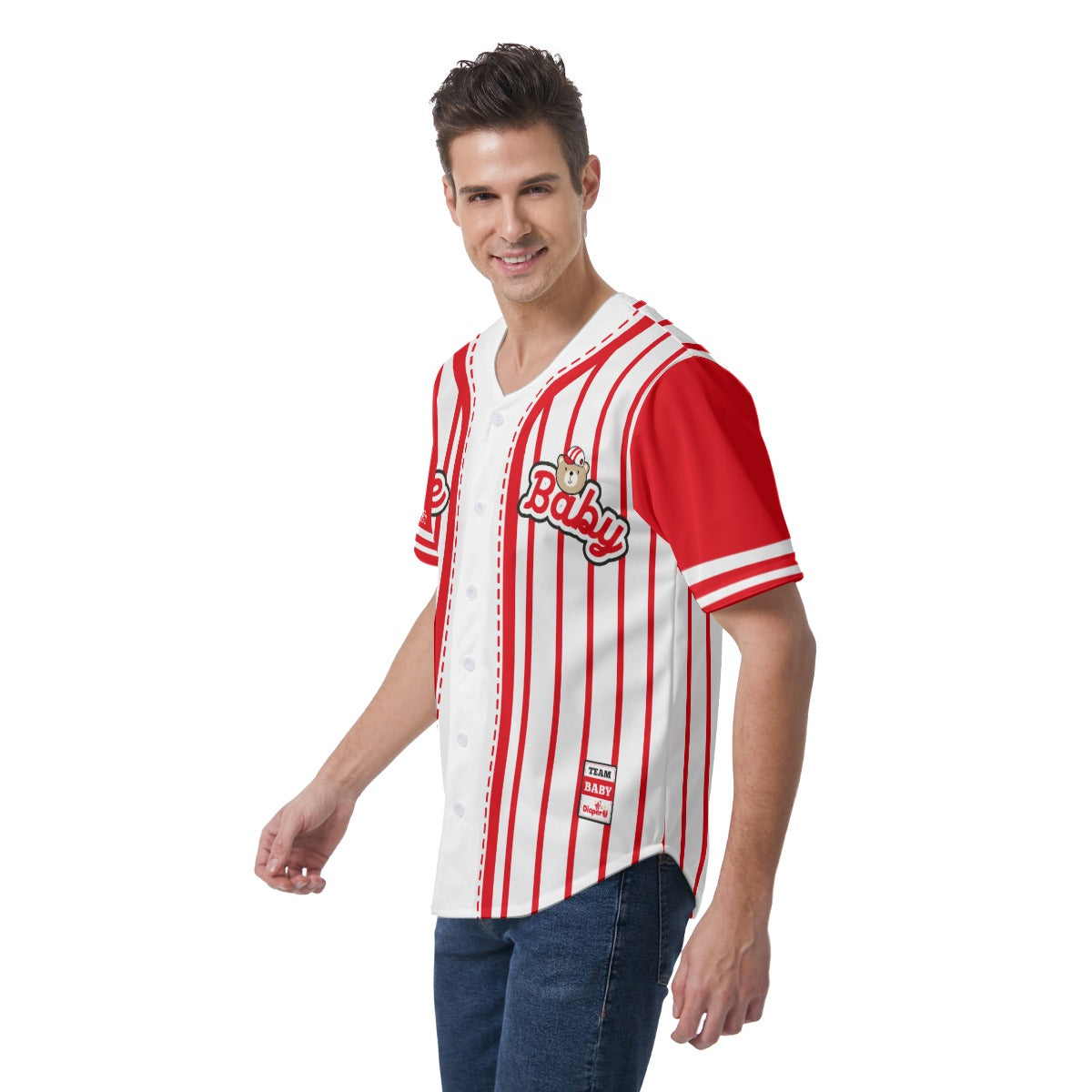 Little Baby Short Sleeve Baseball Jersey - Red