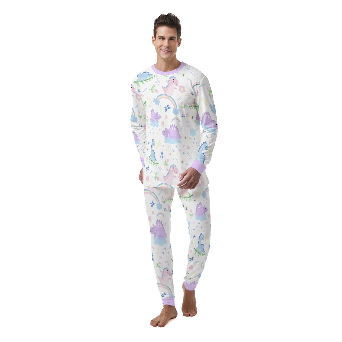 ABDL Ultra Soft Pajama Sets - Purple Dino