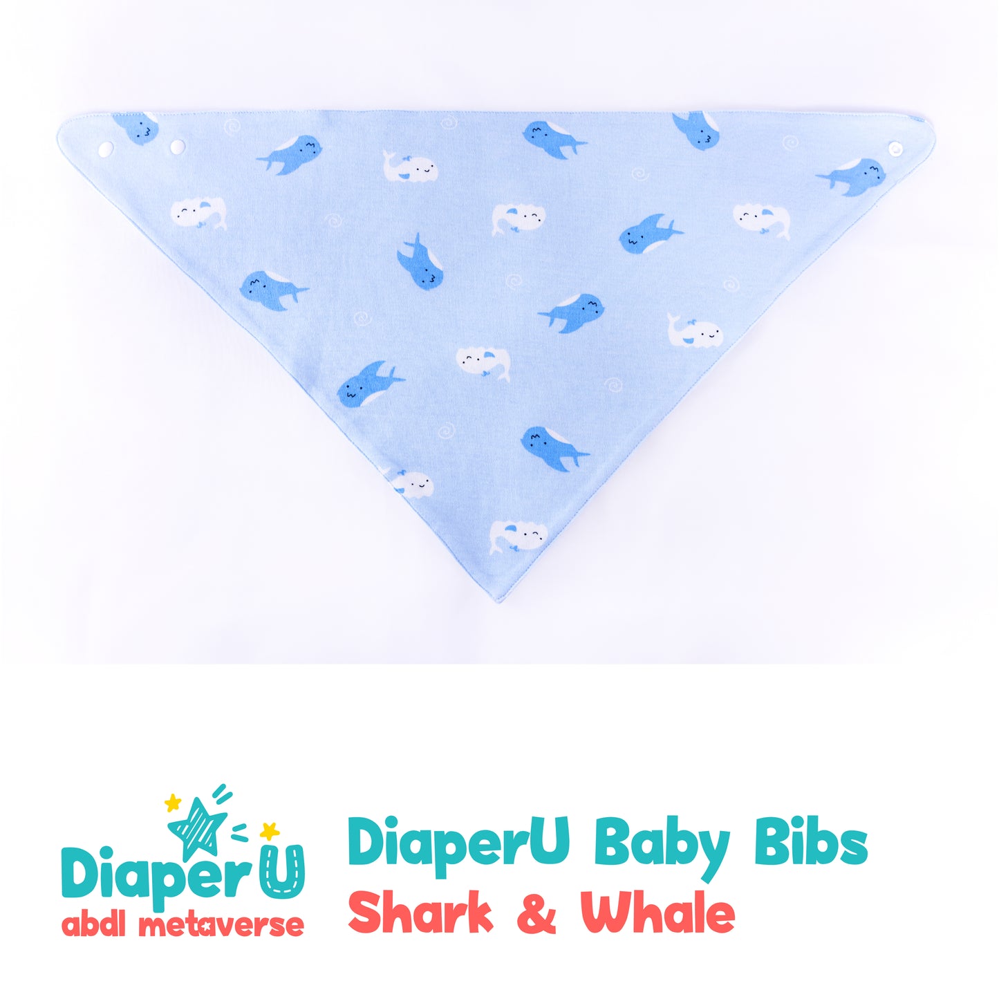 ABDL Baby Bibs - Shark & Whale (Adult Size)