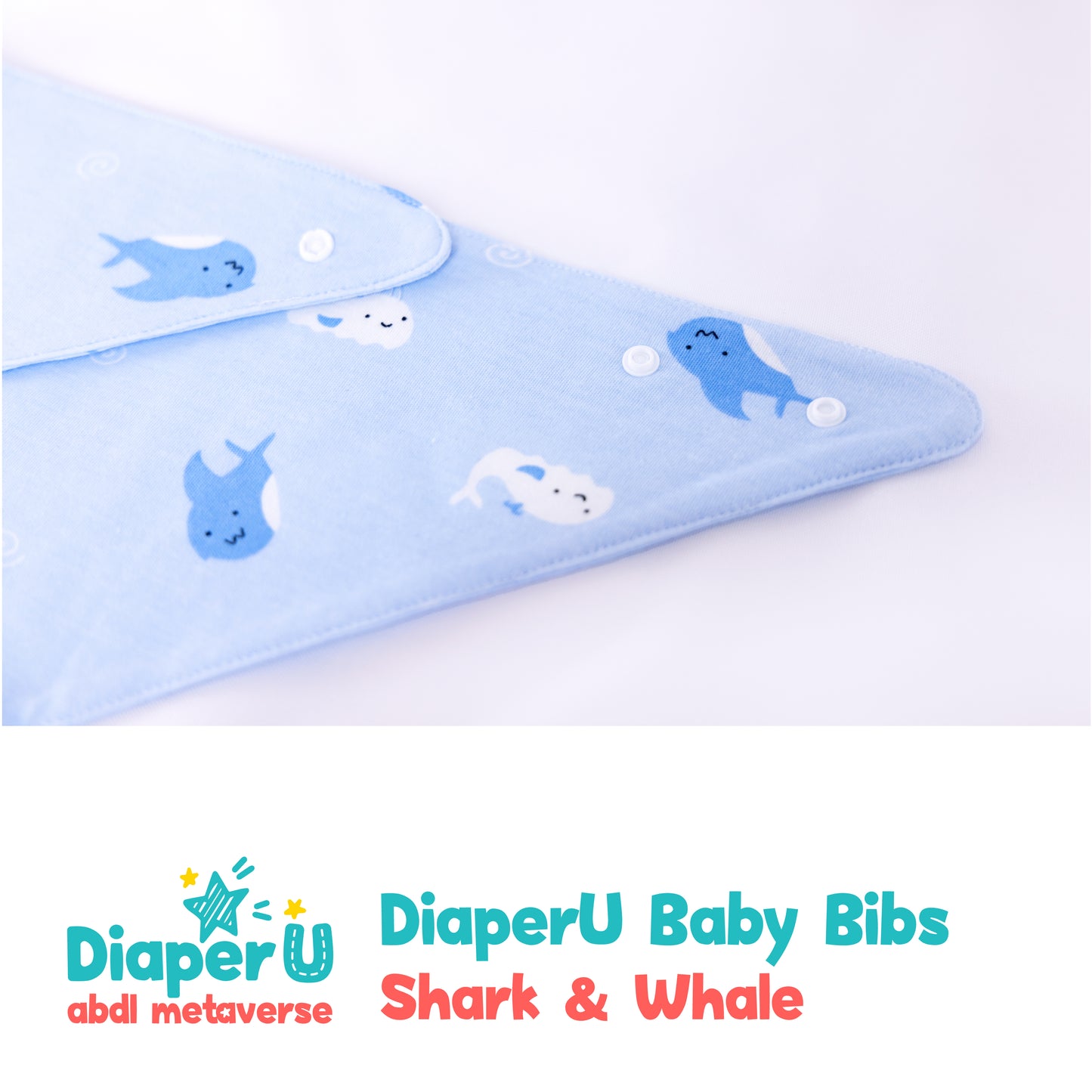 ABDL Baby Bibs - Shark & Whale (Adult Size)