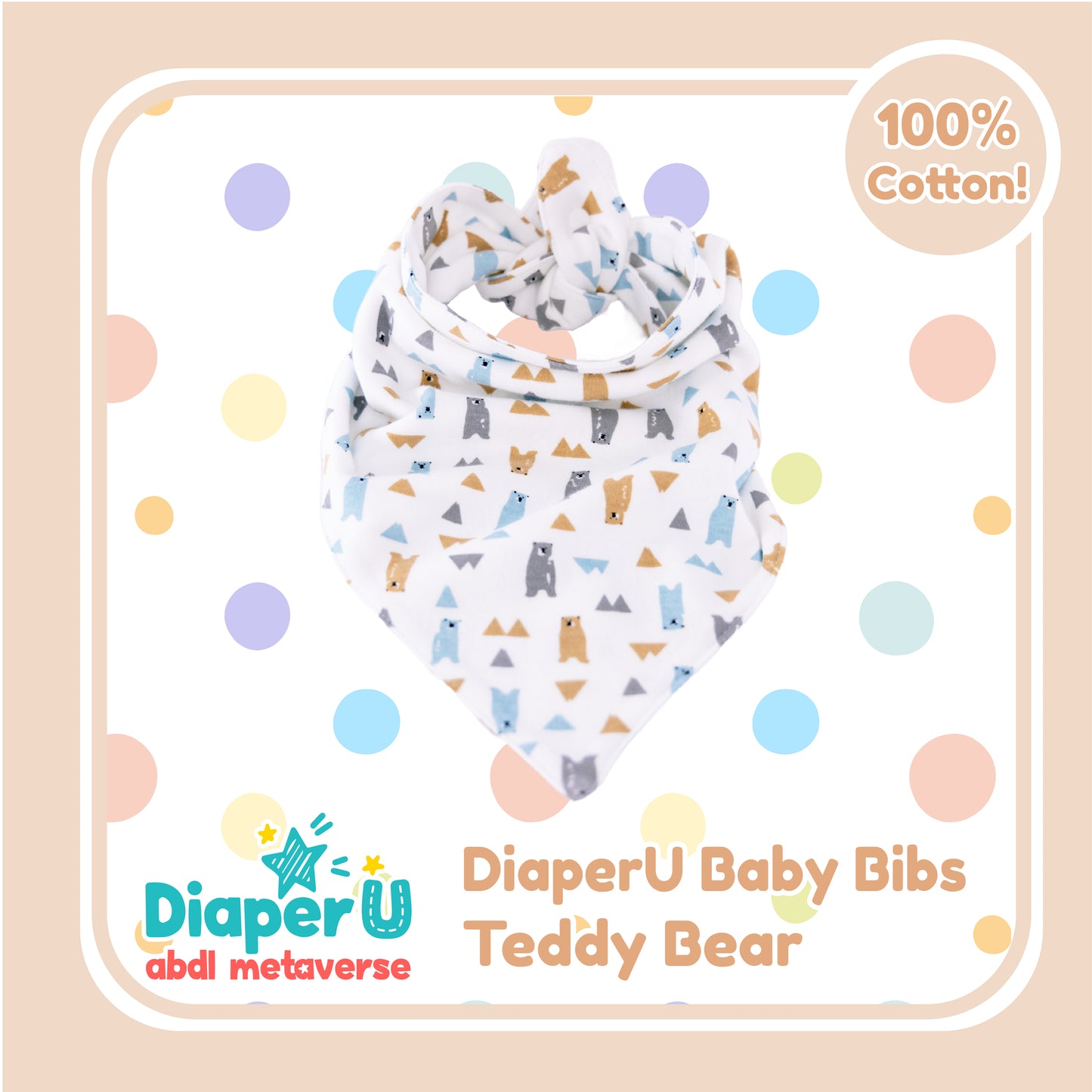 ABDL Baby Bibs - Teddy Bear (Adult Size)