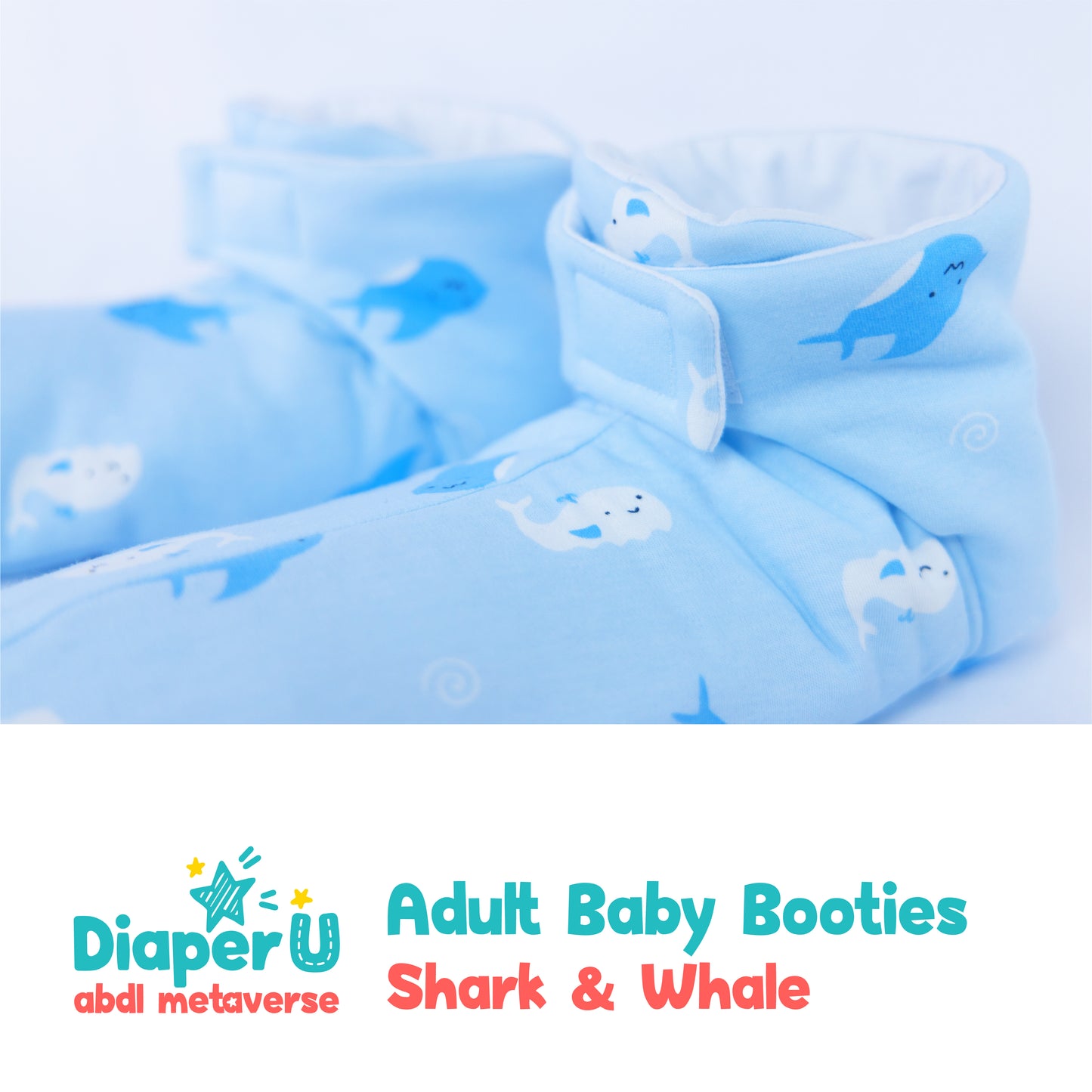 ABDL Baby Booties - Shark & Whale