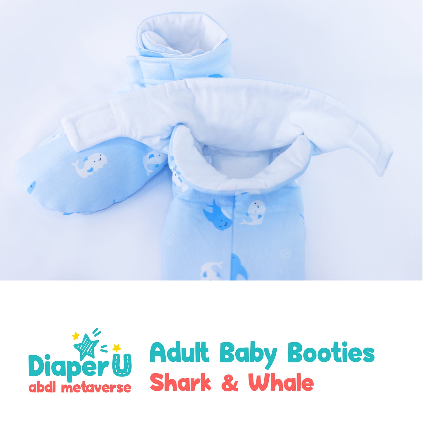 ABDL Baby Booties - Shark & Whale