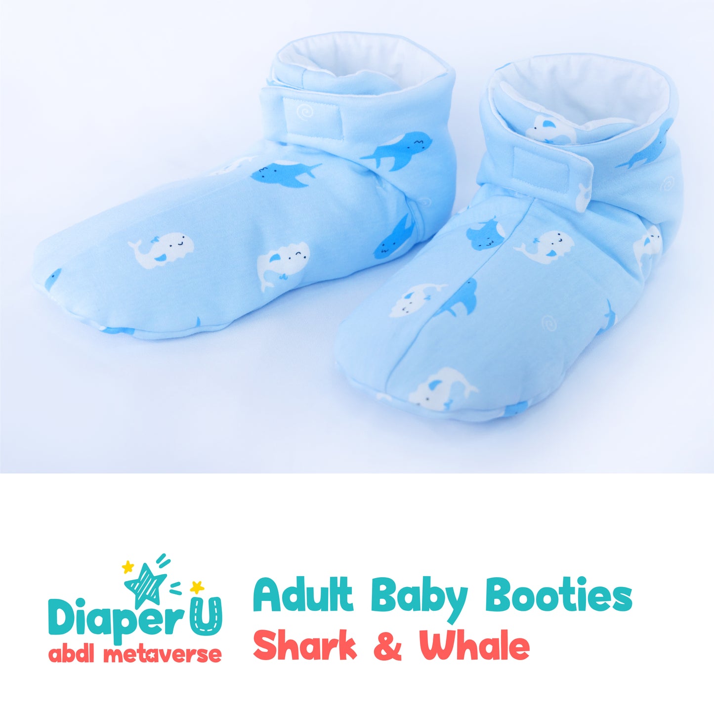 ABDL Baby Booties - Shark & Whale