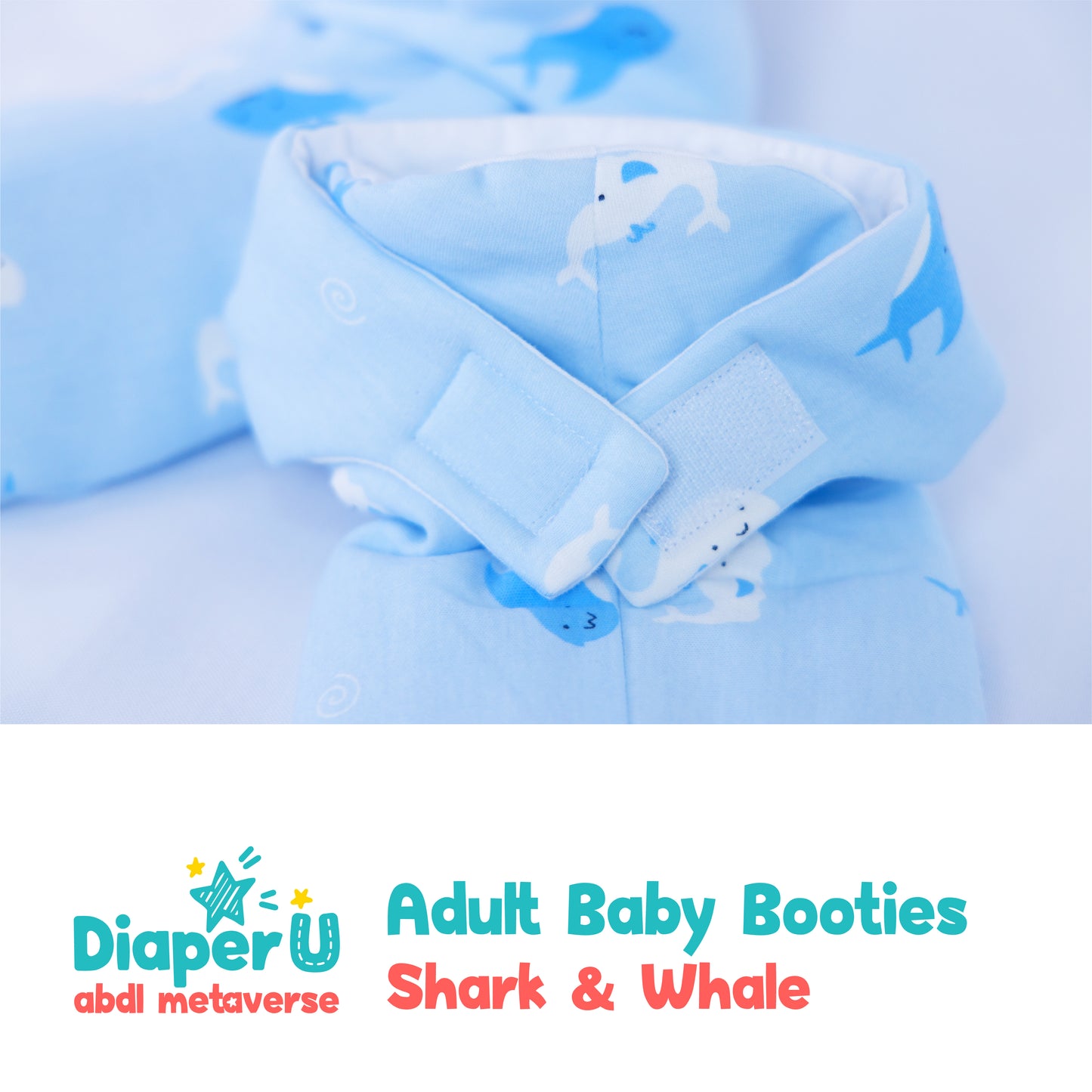 ABDL Baby Booties - Shark & Whale