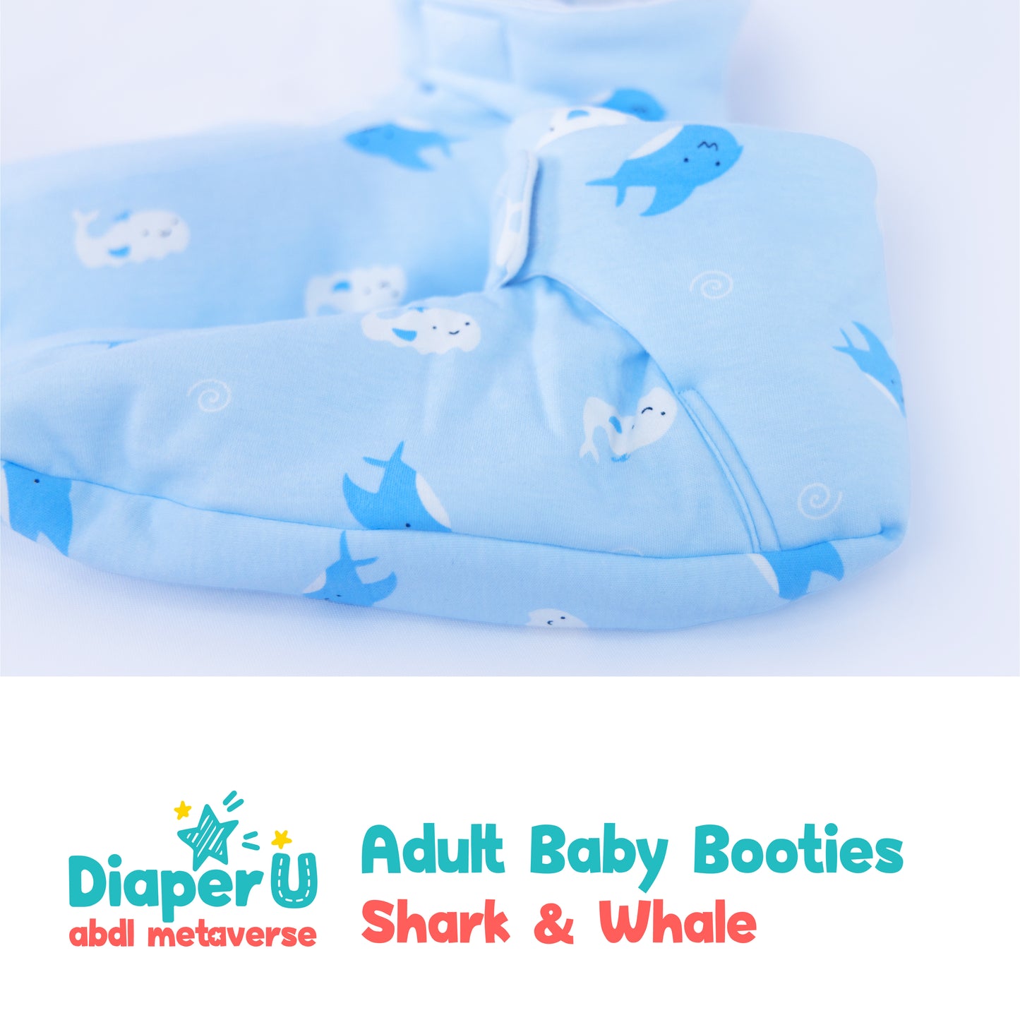 ABDL Baby Booties - Shark & Whale