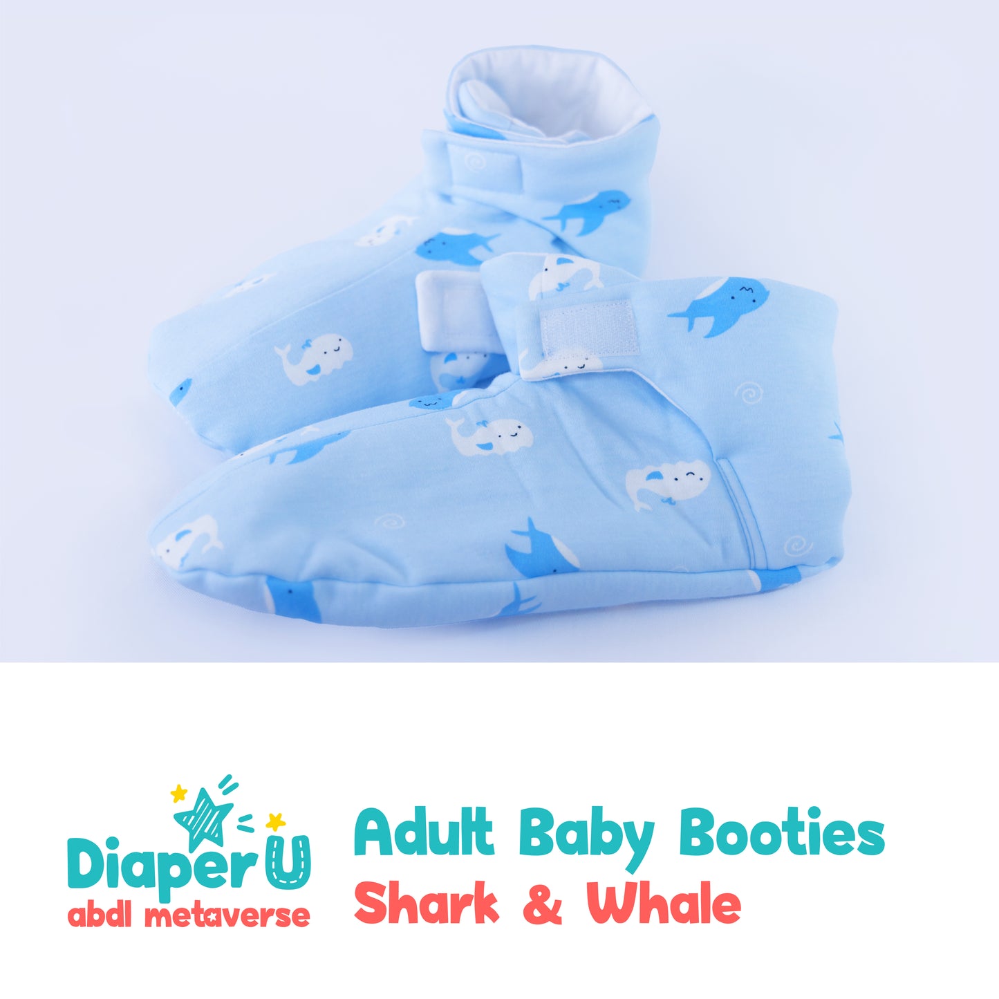 ABDL Baby Booties - Shark & Whale