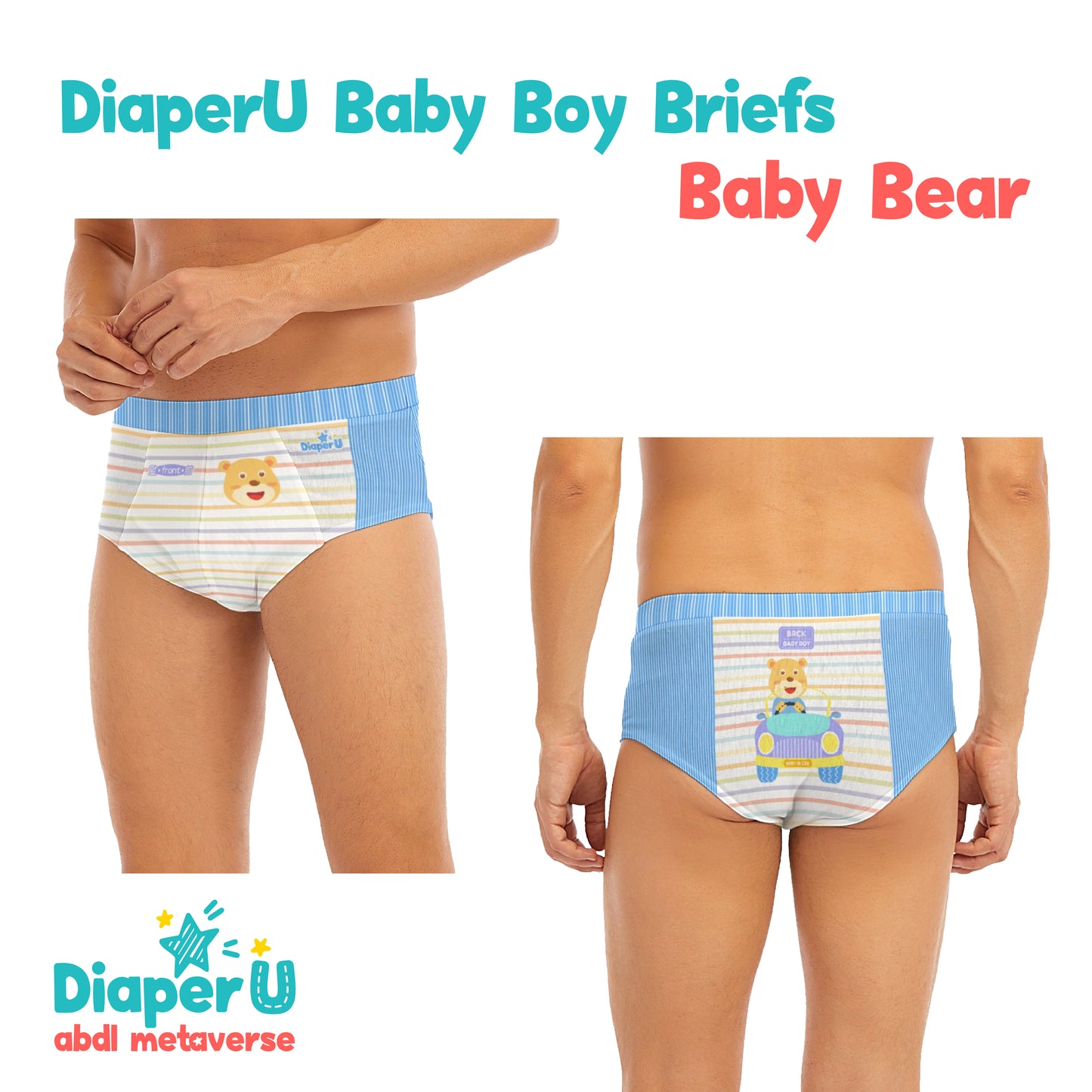 ABDL Baby Boy Briefs Bundle - Little Lion & Baby Bear