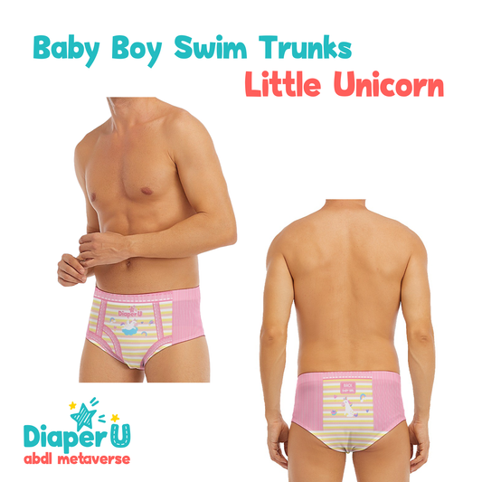 Baby Pull Up Swim Trunks - Little Unicorn