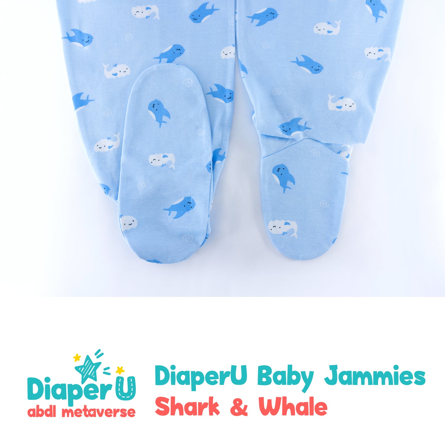 ABDL Footed Jammies - Shark & Whale