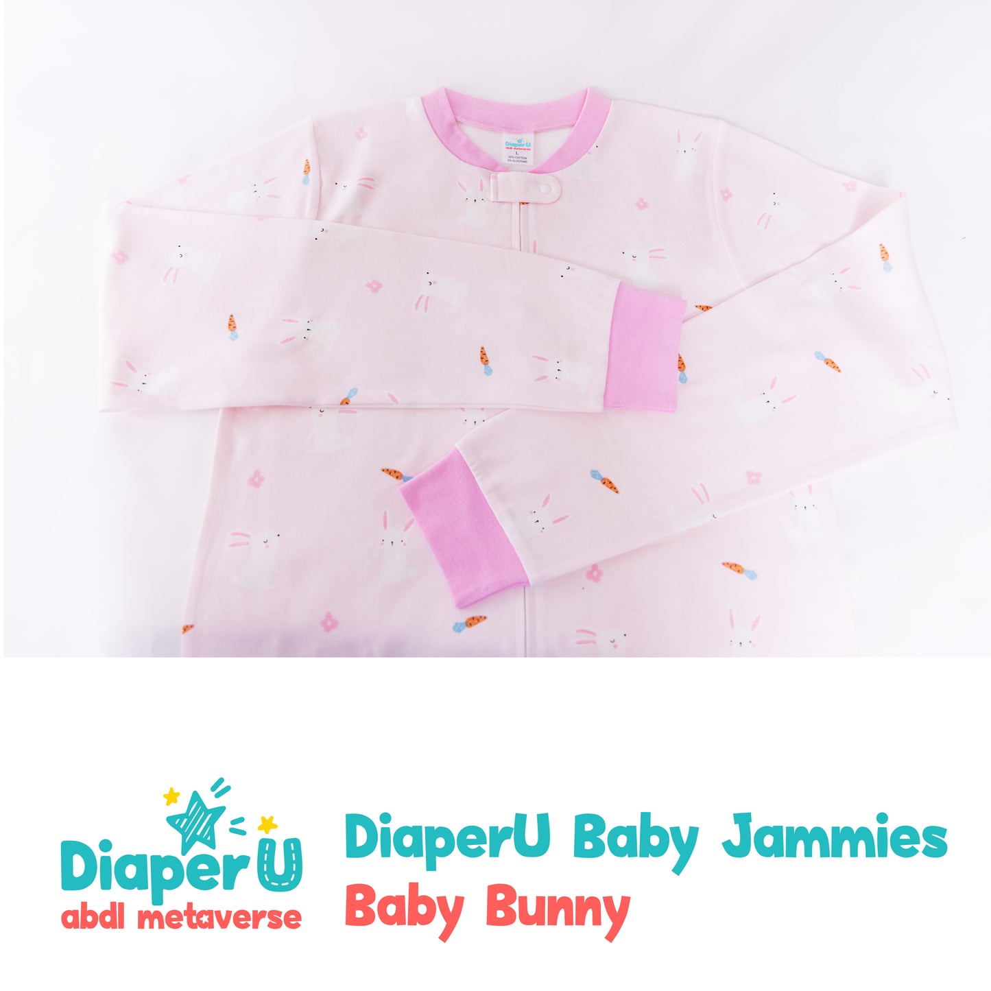 ABDL Footed Jammies - Baby Bunny