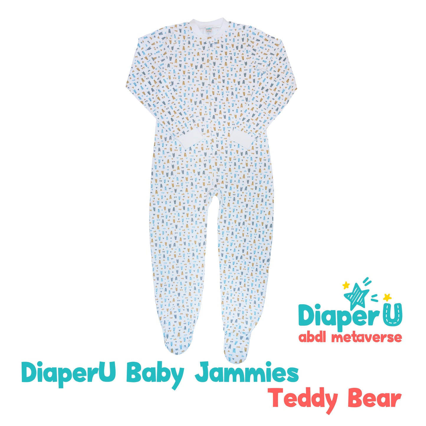 ABDL Footed Jammies - Teddy Bear