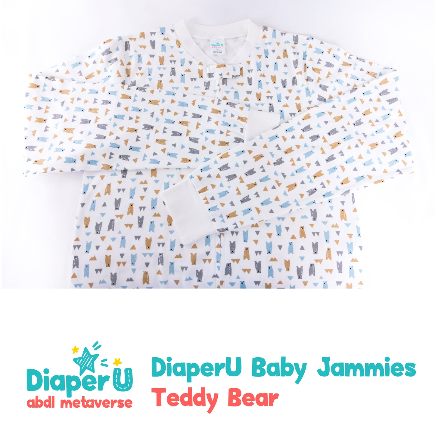 ABDL Footed Jammies - Teddy Bear