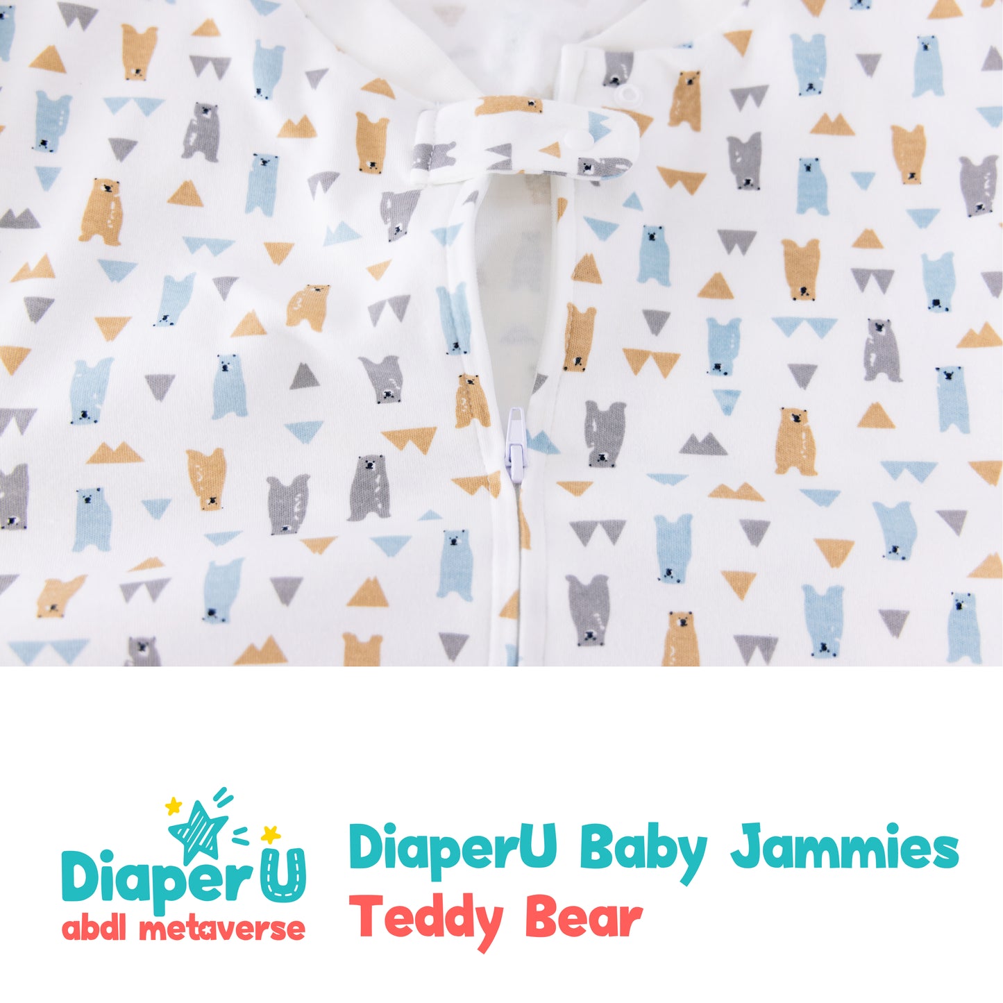 ABDL Footed Jammies - Teddy Bear