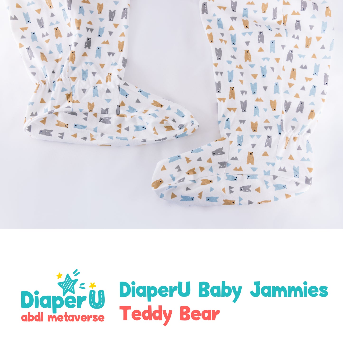 ABDL Footed Jammies - Teddy Bear