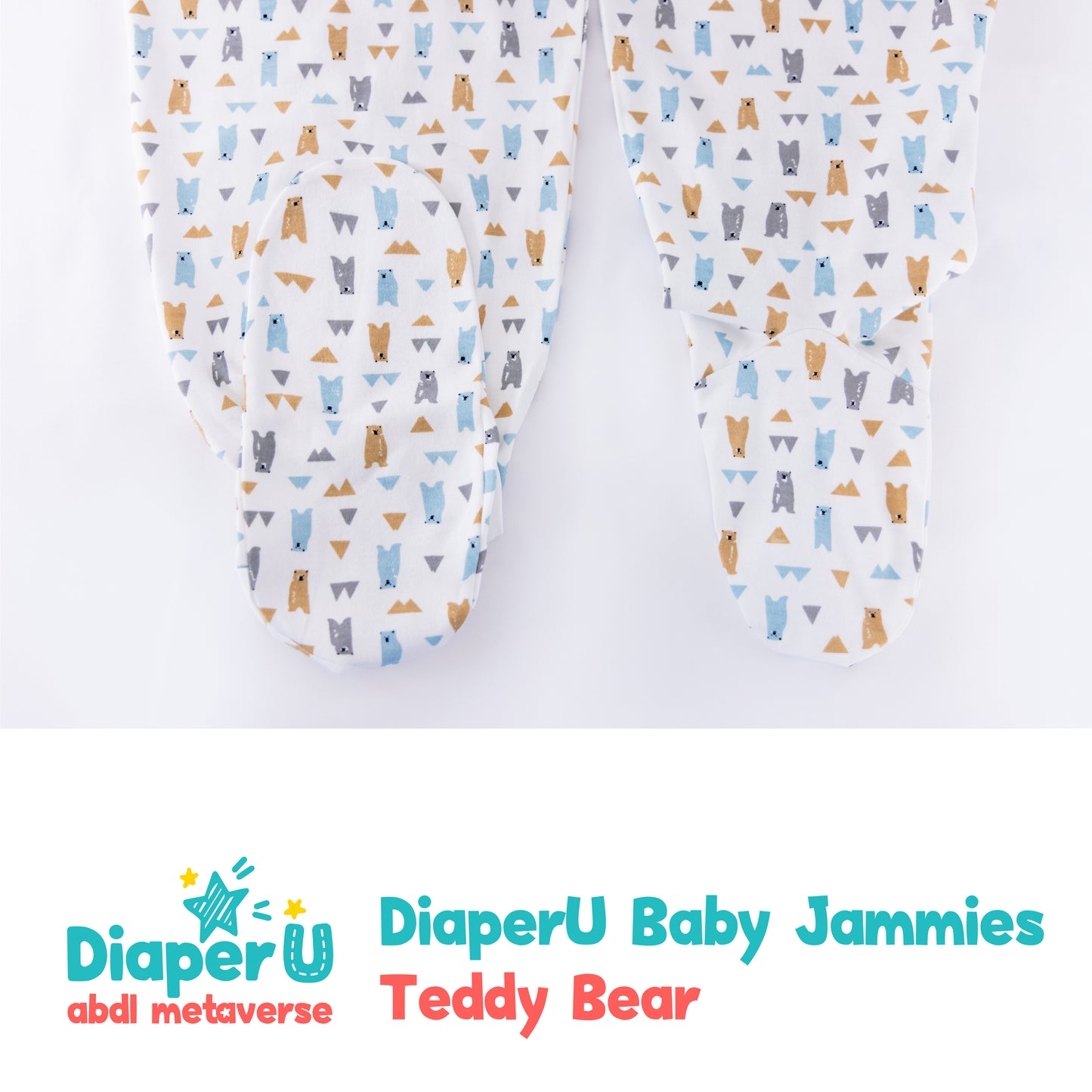 ABDL Footed Jammies - Teddy Bear