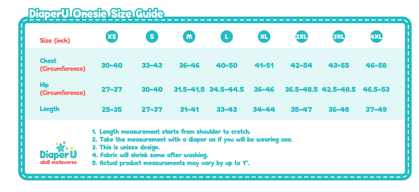 ABDL Onesie - Polar Bear (Light Blue)