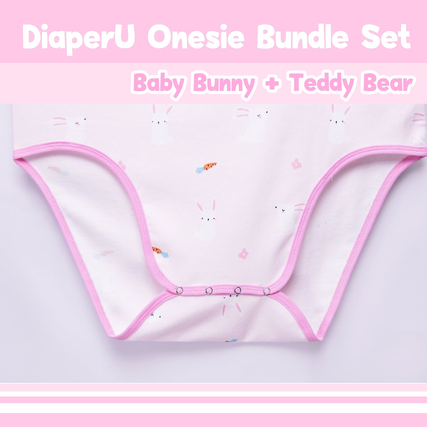ABDL Onesie - Baby Bunny & Teddy Bear Bundle Set (2 Onesie)