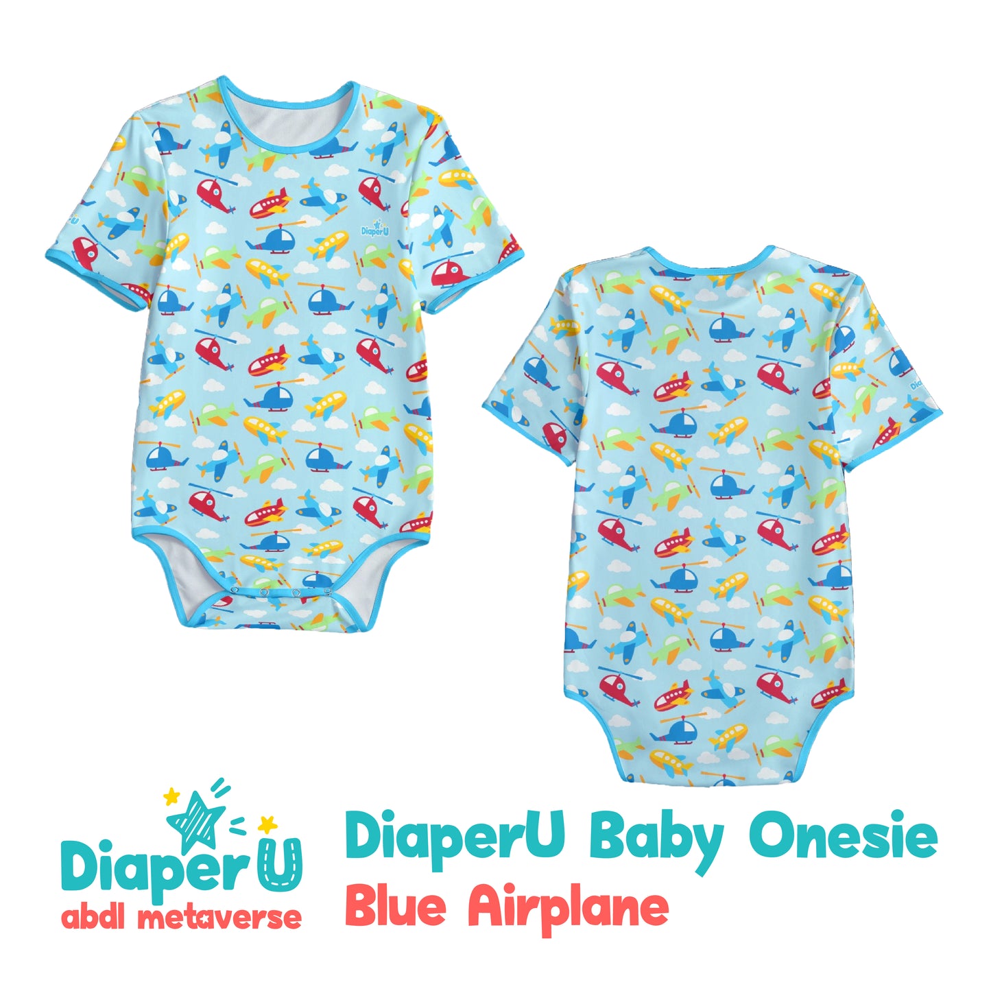 ABDL Onesie - Blue Airplane