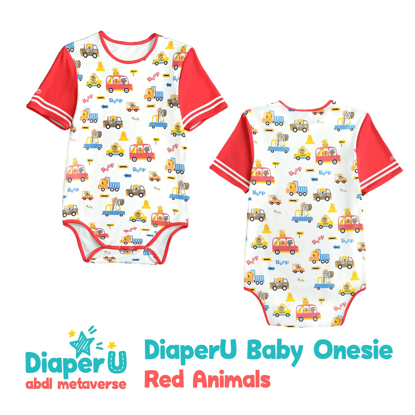 ABDL Onesie - Red Animals