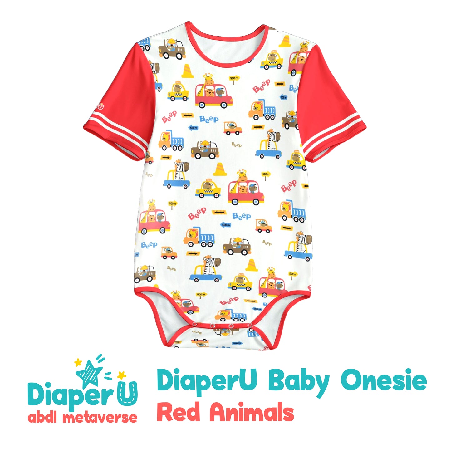 ABDL Onesie - Red Animals