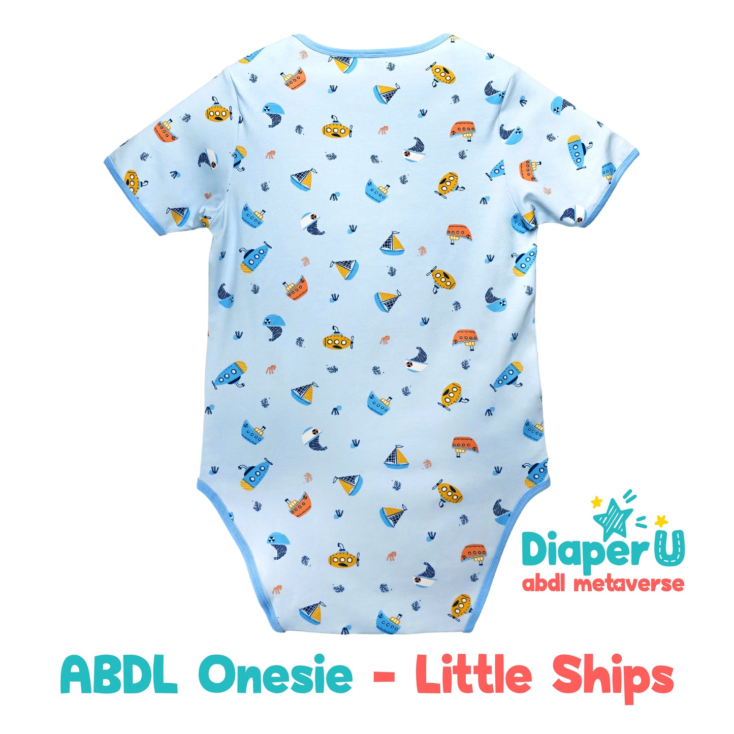 ABDL Onesie - Little Ships and Car & Plane Bundle Set