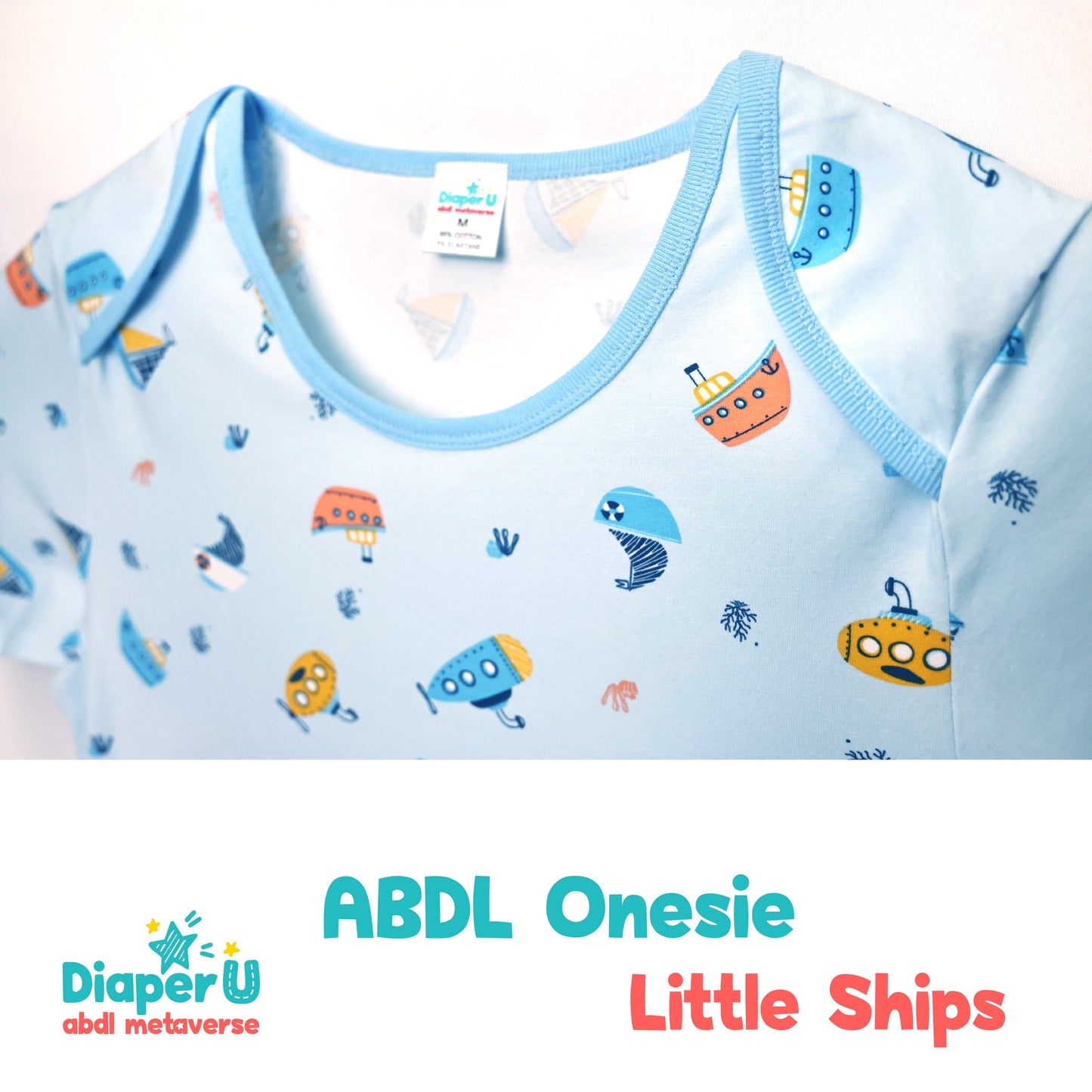 ABDL Onesie - Little Ships and Car & Plane Bundle Set