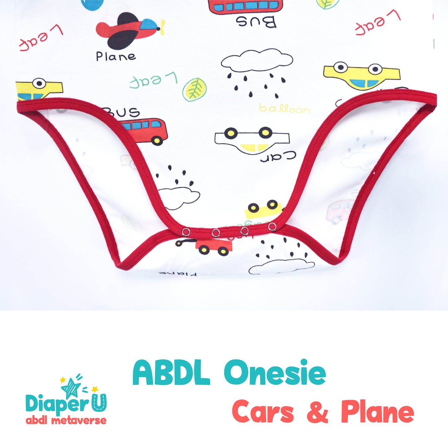 ABDL Onesie - Cars & Plane