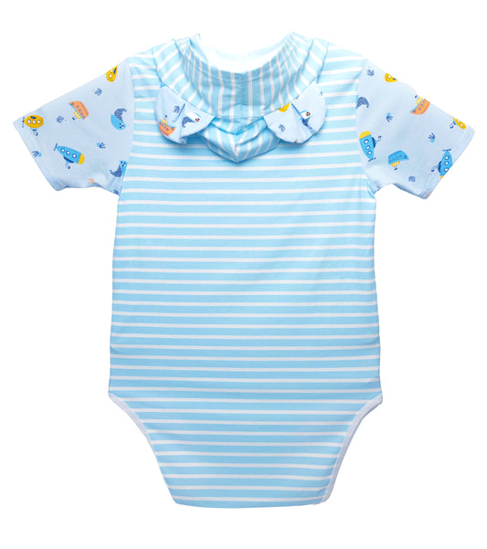 ABDL Onesie - Blue Stripe & Ships