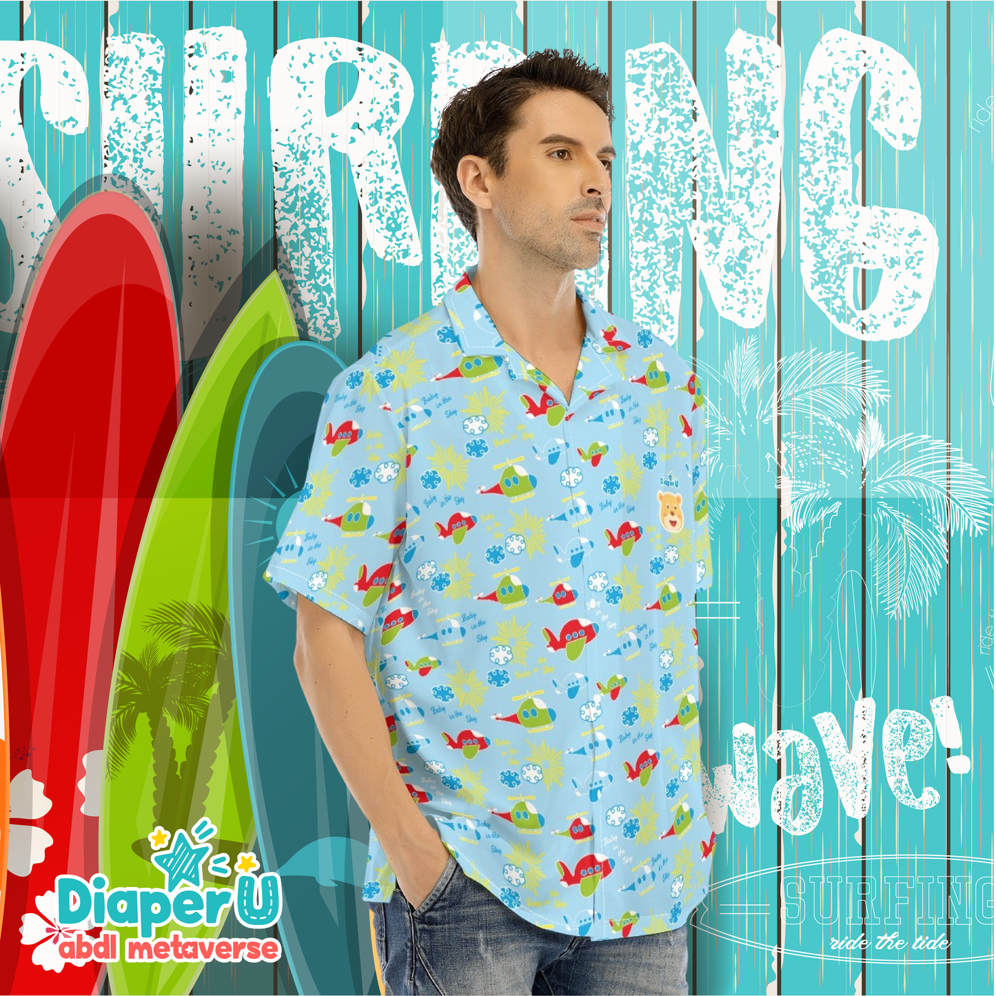 Adult Baby Hawaiian Shirt - Baby Bear
