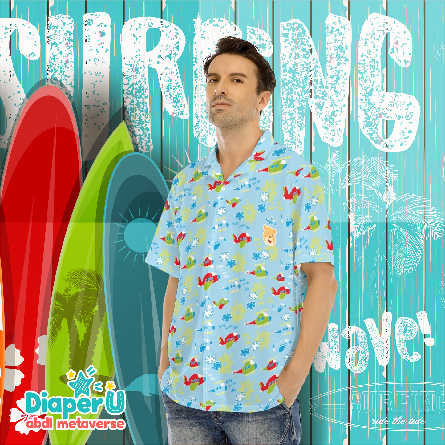 Adult Baby Hawaiian Shirt - Baby Bear