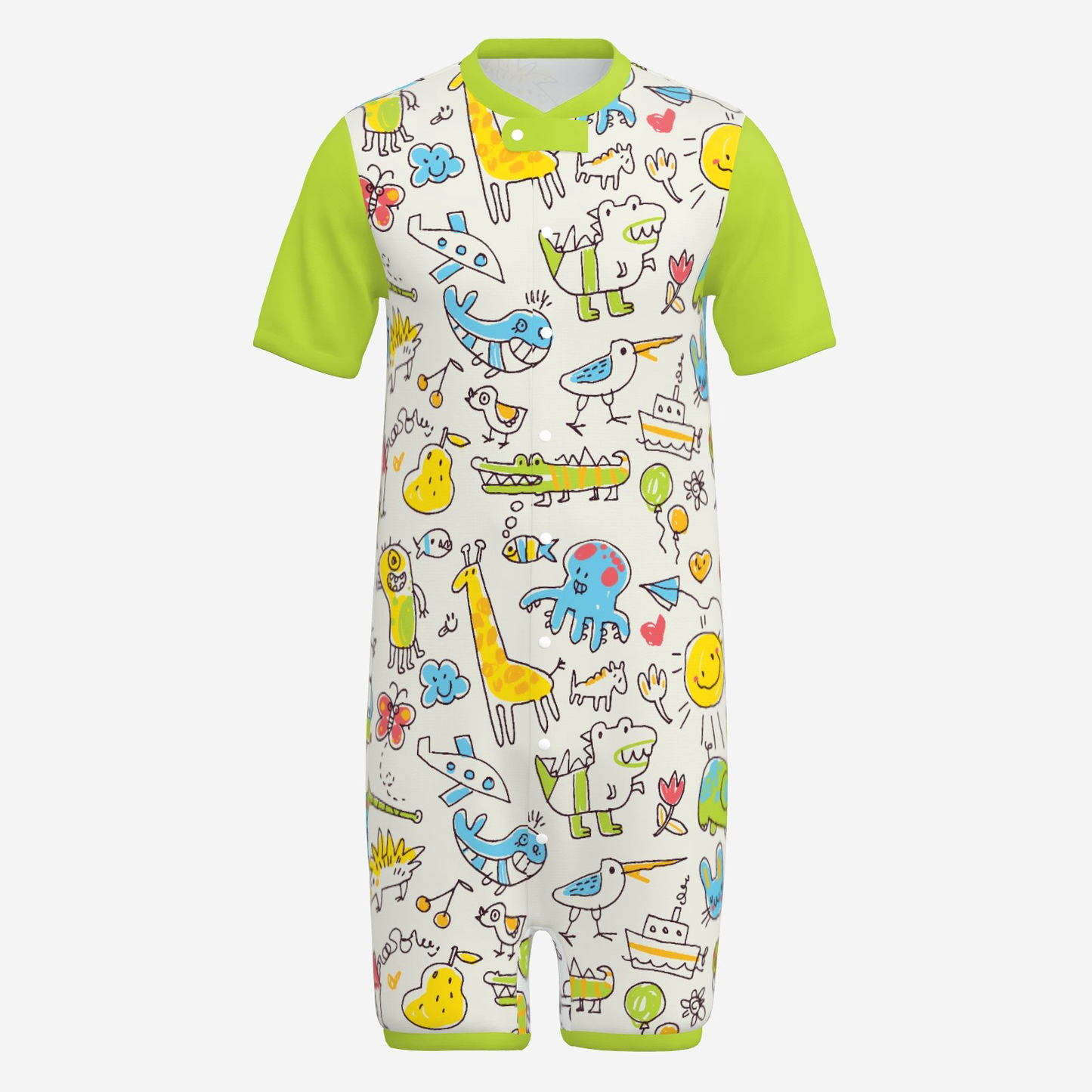 Snap-Up Sleepytime Romper - Doodle Safari