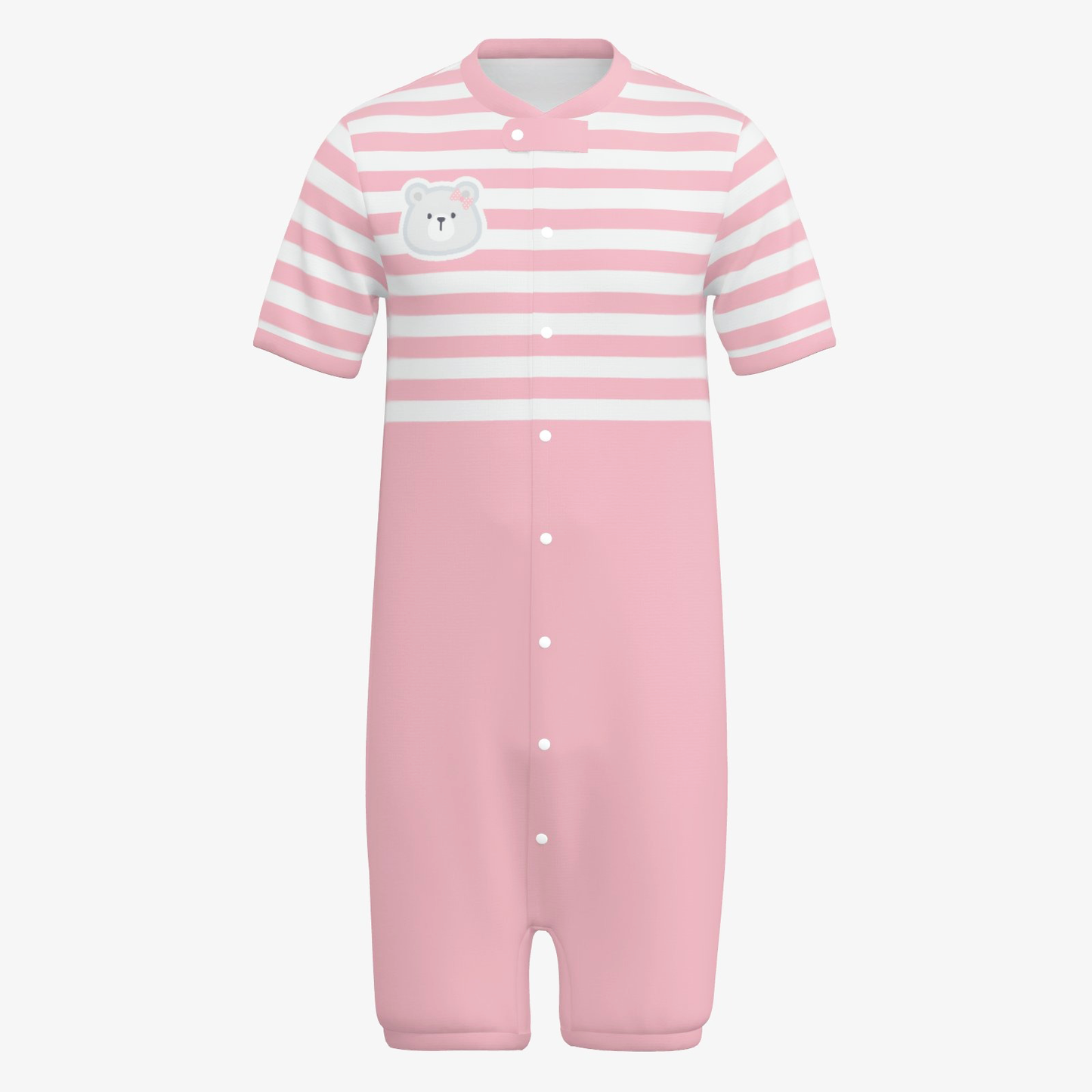 Snap-Up Sleepytime Romper - Polar Bear (Baby Pink)