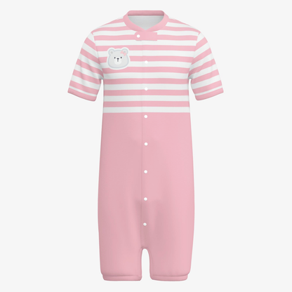 Snap-Up Sleepytime Romper - Polar Bear (Baby Pink)