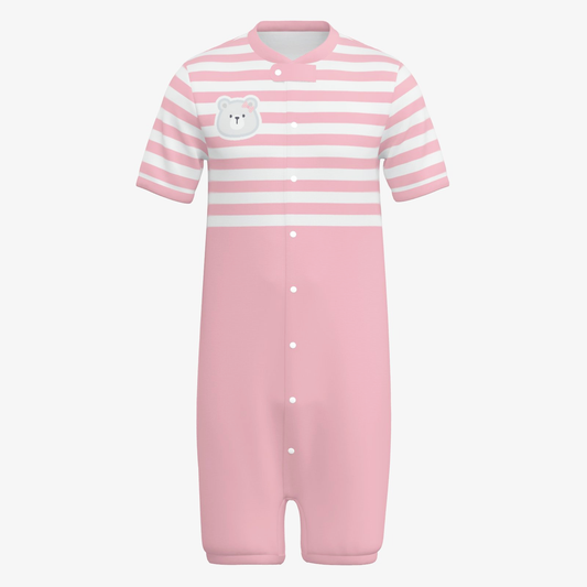 Snap-Up Sleepytime Romper - Polar Bear (Baby Pink)