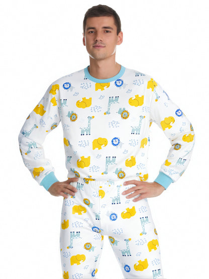 ABDL Cotton Long-Sleeve Pajama Set - Tiny Tails Parade
