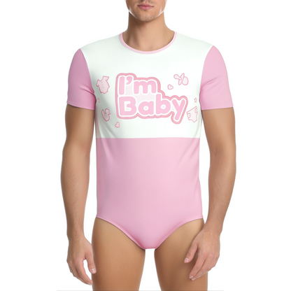 ABDL Onesie - I'm Baby, I'm NOT a Child (Baby Pink)