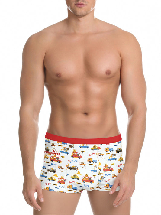 Baby Boy Boxer Briefs - Red Animals - Fit for All, Up to 6XL!