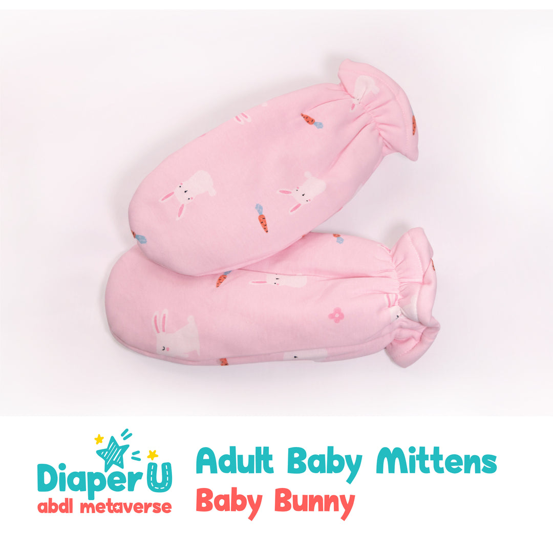 Adult Baby Mittens - Baby Bunny DiaperU Adult Baby Mittens - Baby Bunny DiaperU