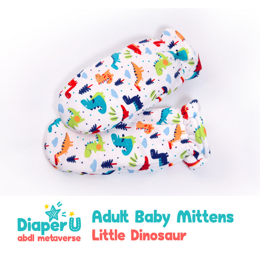 Adult Baby Mittens - Little Dinosaur