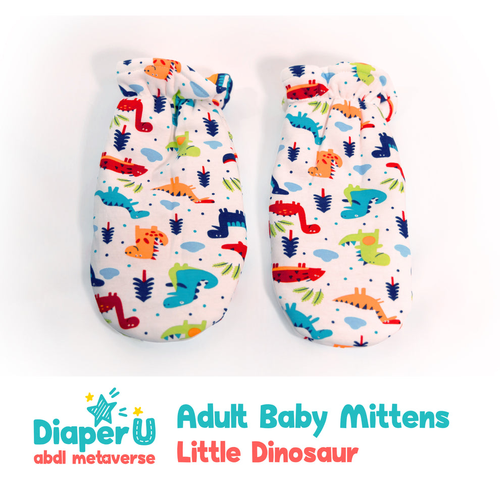 Baby Headband & Mittens Set – Pink & Dino Print (6 pcs) main image 1