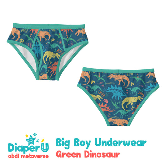 Big Boy Underwear - Green Dinosaur