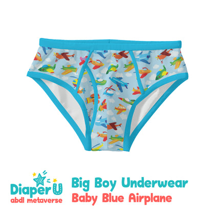 ABDL Big Boy Underwear - Baby Blue Airplane